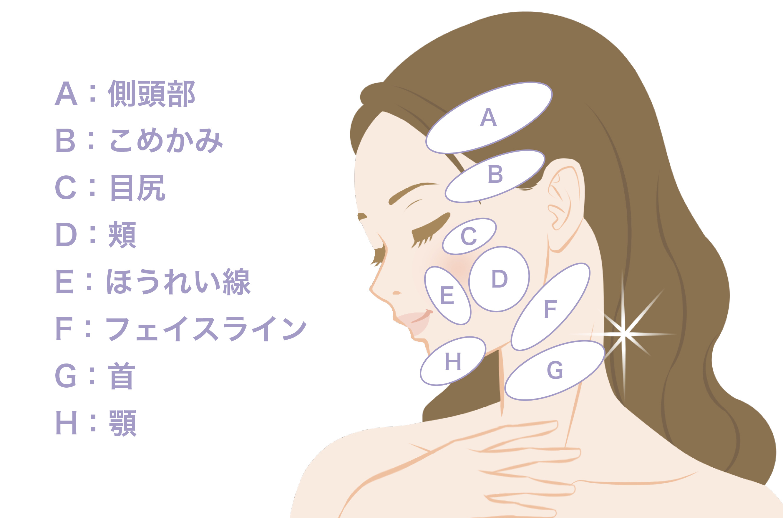 HIFU(ハイフ)フェイシャル施術箇所